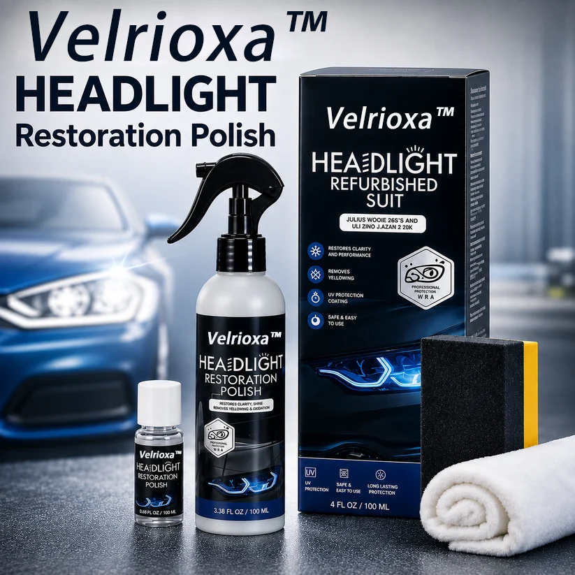 🚘Automotive Headlamp Restoration Fluid Kit – 💡Suitable for Yellowed or Foggy Lenses & Clear Surfaces | Essential for Home & Garage Use🏠