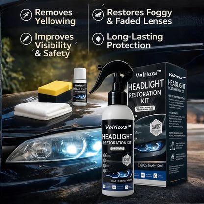 🚘Automotive Headlamp Restoration Fluid Kit – 💡Suitable for Yellowed or Foggy Lenses & Clear Surfaces | Essential for Home & Garage Use🏠