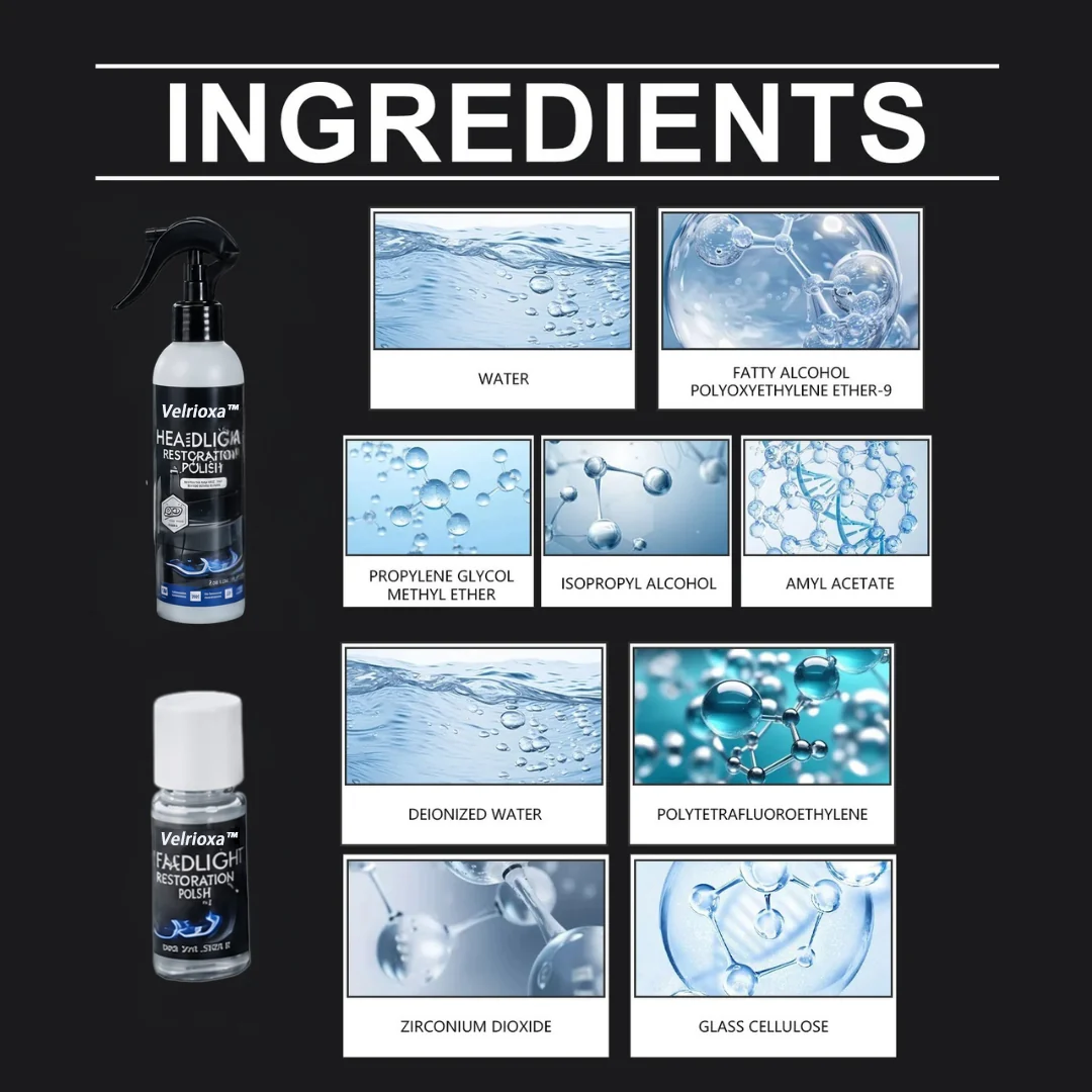 🚘Automotive Headlamp Restoration Fluid Kit – 💡Suitable for Yellowed or Foggy Lenses & Clear Surfaces | Essential for Home & Garage Use🏠