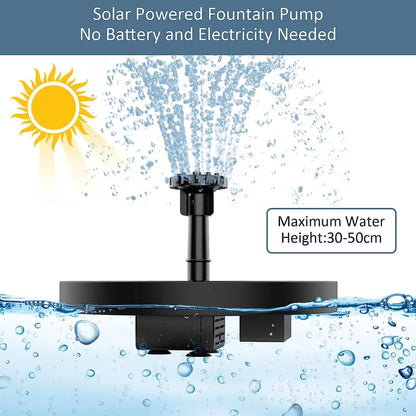 Solar Fountain, Solar Powered Bird Bath Fountain Pump with 4 Nozzles 1.4W Solar Panel Kit Water Pump, Outdoor Watering Submersible Pump for Pond, Pool, Garden, Fish Tank
