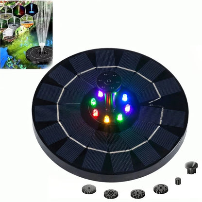Solar Fountain, Solar Powered Bird Bath Fountain Pump with 4 Nozzles 1.4W Solar Panel Kit Water Pump, Outdoor Watering Submersible Pump for Pond, Pool, Garden, Fish Tank